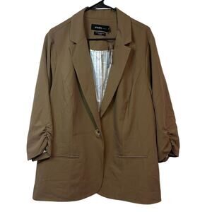 Studio Torrid City Twill Classic Fit Blazer Size 3X Camel Business Casual Office